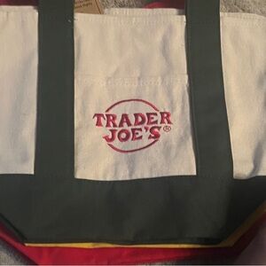 Trader Joe's Green and White Tote Bag